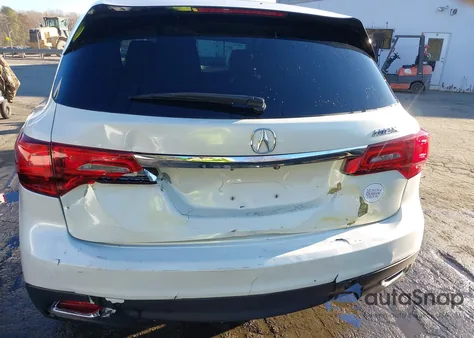 2016 Acura Mdx Technology Acurawatch Plus Packages/Technology Package from USA, damaged, VIN 5FRYD3H44GB008239